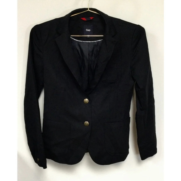 Vintage Women's Gap Blazer, Size 2, Black - Picture 2 of 9